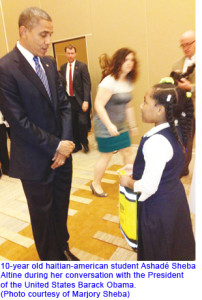 President Obama Meets with Haitian-American Student