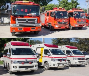 Le gouvernement nippon fait un don d’ambulances et camions de pompiers à Haïti